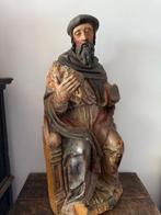 Sculpture, Sint- Antonius of Joachim / 16e eeuw - 85 cm -, Antiek en Kunst