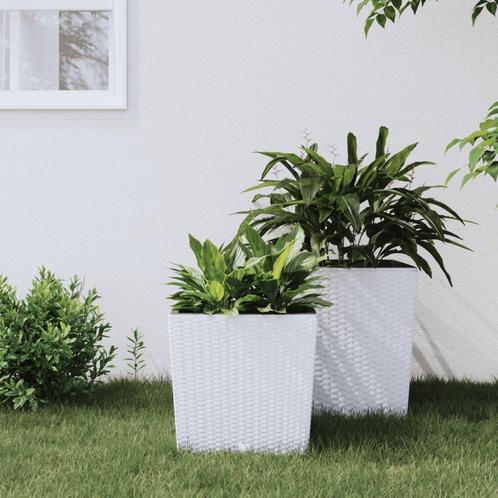 vidaXL Plantenbak met uitneembare bak rattan-look 21/32 L PP, Jardin & Terrasse, Pots de fleurs, Envoi