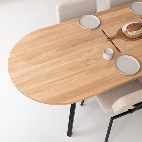 Tafel plat ovaal massief eikenhout  Driehoek, Huis en Inrichting, Tafels | Eettafels