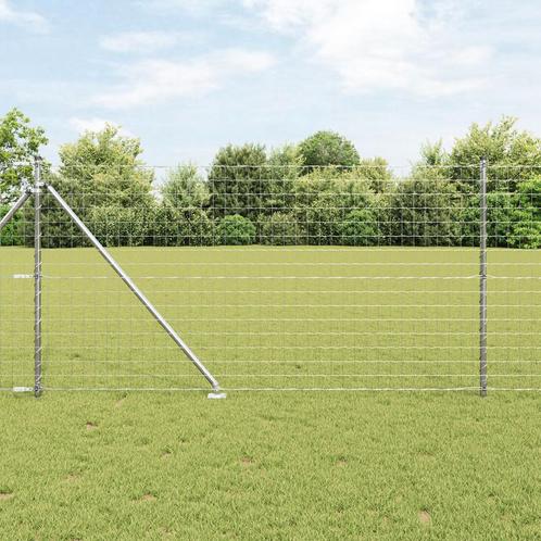 vidaXL Euro hek met 7 spike palen 1x10 m gegalvaniseerd, Tuin en Terras, Tuinhekken en Hekwerk, Nieuw, Verzenden