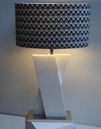 Lampe de table - Abat-jour en tissu Missoni, en bois laqué