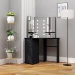 vidaXL Hoekkaptafel met LED 111x54x141,5 cm zwart, Verzenden, Nieuw