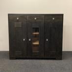Wandkast / dressoir (hxbxd) 140x160x45 cm, donker bruin hout, Maison & Meubles, Armoires | Dressoirs