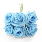 Foam roos princess kleurvast lichtblauw 6 cm. bundel baby, Nieuw