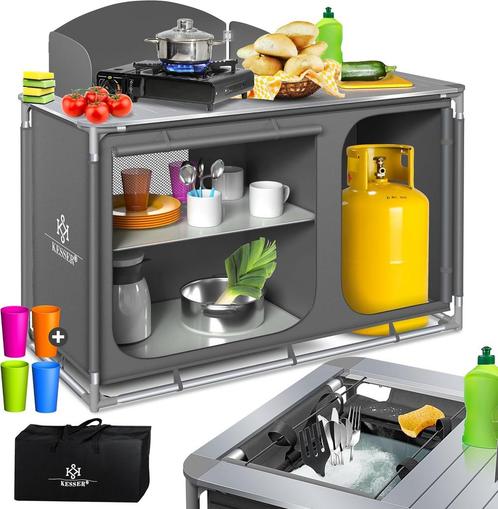 KESSER® Campingkeuken, incl. draagtas en bekerset, campingka, Huis en Inrichting, Woonaccessoires | Overige, Verzenden