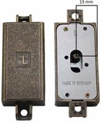 Spanjoletslot 15 mm links brons, Klink of Kruk