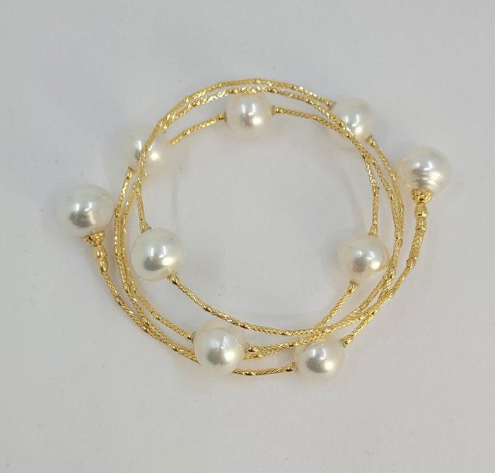 Armband - 18 karaat Geel goud, Witte Australische South Sea, Bijoux, Sacs & Beauté, Bracelets