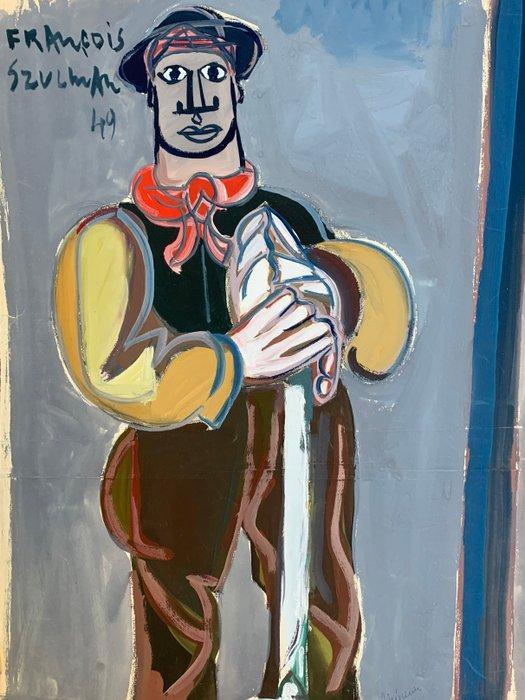 François Szulman (1931-2024) - Grand portrait de mineur, Antiquités & Art, Art | Peinture | Classique