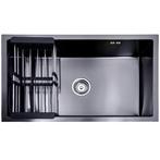 Lendo Online Évier Inox Anthracite 74×44 cm avec Égouttoir, Bricolage & Construction