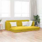 vidaXL Vloersofa Bed 2-in-1 Geel 213x144x60 cm Velours, Huis en Inrichting, Verzenden, Nieuw