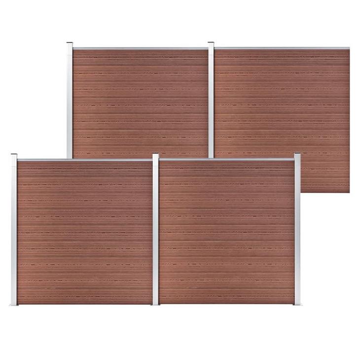 vidaXL Schutting 699x186 cm HKC bruin, Tuin en Terras, Tuinhekken en Hekwerk, Nieuw, Verzenden