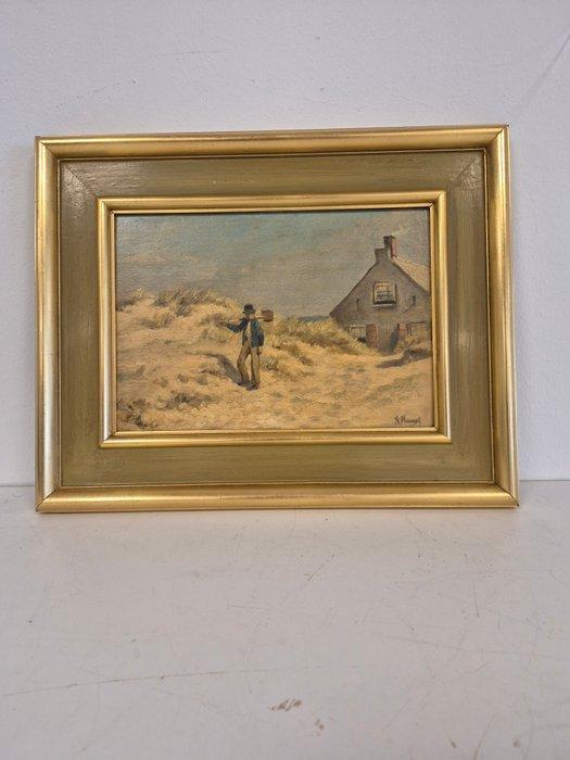 A.Mauve (XX) - Katwijkse boer met schep, Antiek en Kunst, Kunst | Schilderijen | Klassiek