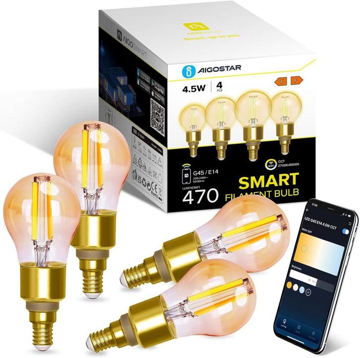 E14 LED lamp - Dimbaar - Filament lamp - 4,5W - 4 stuks - Ai, Huis en Inrichting, Overige Huis en Inrichting, Nieuw, Verzenden