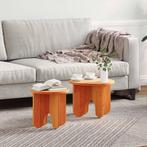 vidaXL Salontafel 2 pcs Wasbruin 39.5 x 39.5 x 30 cm, Huis en Inrichting, Verzenden, Nieuw
