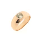 Rosé gouden solitair ring met diamant | Ca. 1,00 ct., Handtassen en Accessoires, Ringen, Gebruikt, Overige kleuren, 19 tot 20