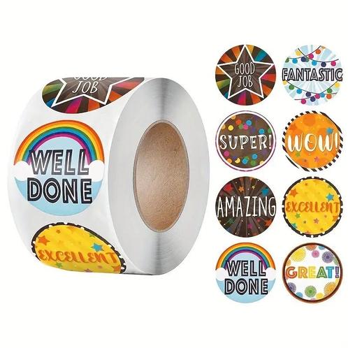 500 stickers labels beloningsticker beloningstimulans 2,5 cm, Huis en Inrichting, Woonaccessoires | Kunstplanten en Kunstbloemen