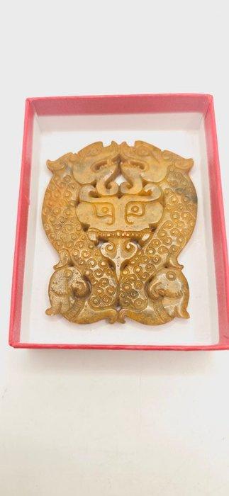 Amulette Double Dragon Hongshan - Attire largent et la