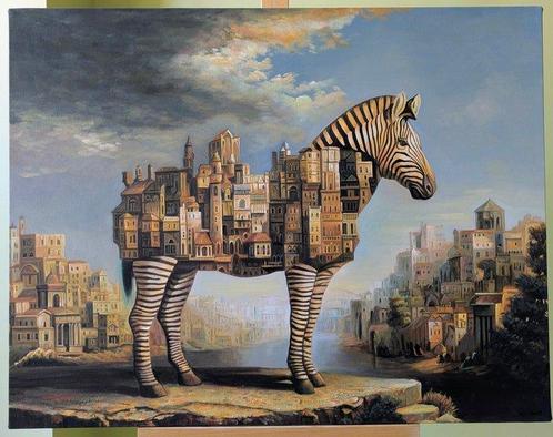 Wilhem von Kalisz - Transcendental Zebra (XL size), Antiek en Kunst, Kunst | Schilderijen | Modern