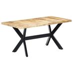 vidaXL Eettafel 160x80x75 cm massief ruw mangohout, Maison & Meubles, Tables | Tables à manger, Verzenden