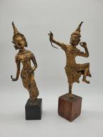 Danseuse Thai et statue de Rama en bronze dorée - Thaïlande, Antiquités & Art