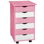 tectake Ladekast van hout 65x36x40cm - roze, Huis en Inrichting, Verzenden, Nieuw
