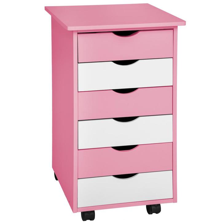 tectake Ladekast van hout 65x36x40cm - roze, Huis en Inrichting, Kasten | Roldeurkasten en Archiefkasten, Verzenden
