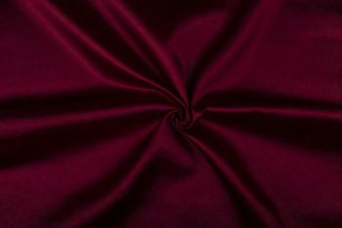 Glanzende stof Bordeaux rood, Hobby en Vrije tijd, Stoffen en Lappen, 120 cm of meer, 200 cm of meer, Rood, Nieuw, Satijn of Zijde