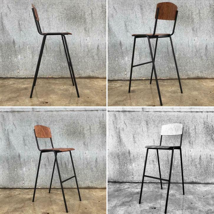 New vintage – Iso wood – barkrukken/tabourets – zwart, Articles professionnels, Horeca | Mobilier & Aménagement, Enlèvement ou Envoi