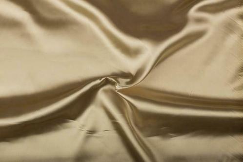 Polyester stof zandbruin - Glimmende stof 50m op rol, Hobby en Vrije tijd, Stoffen en Lappen, Verzenden