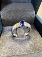 Bague - 18 carats Or blanc Saphir - Diamant, Bijoux, Sacs & Beauté
