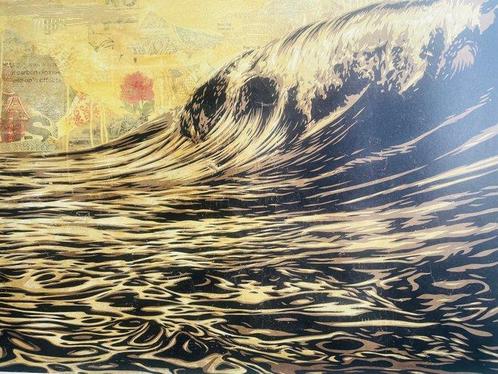 Shepard Fairey (OBEY) (1970) - Dark Wave Signed Lithograph, Antiek en Kunst, Kunst | Tekeningen en Fotografie