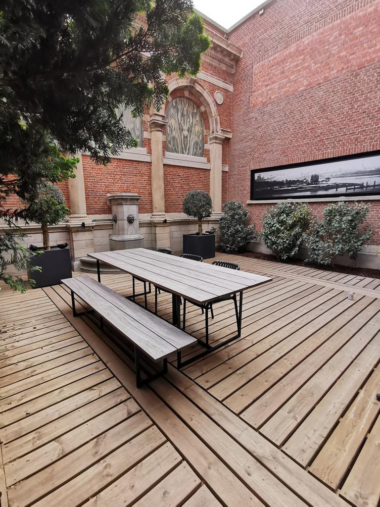 UNIEKE tuintafel PADOEK design tafel DALI met stalen frame — Ensembles de jardin — 2ememain