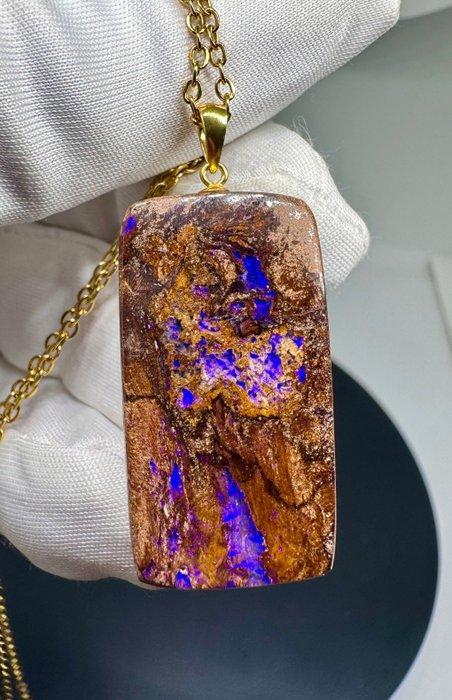 Opale Pendentif - Hauteur : 39 mm - Largeur : 17.6 mm- 7.66, Verzamelen, Mineralen en Fossielen