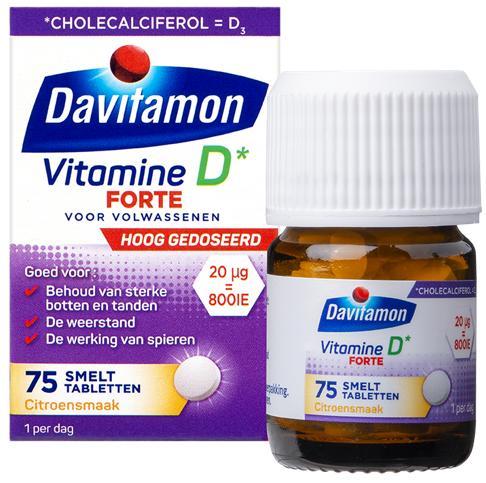 Davitamon Vitamine D3 Forte 75 smelttabletten, Bijoux, Sacs & Beauté, Beauté | Soins du corps, Envoi