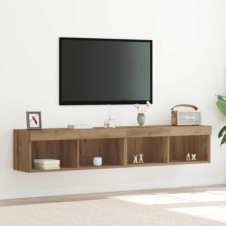 vidaXL Tv-meubelset 2 pcs Artisan Eiken 80 x 30 x 30 cm, Huis en Inrichting, Kasten |Televisiemeubels, Nieuw, Verzenden