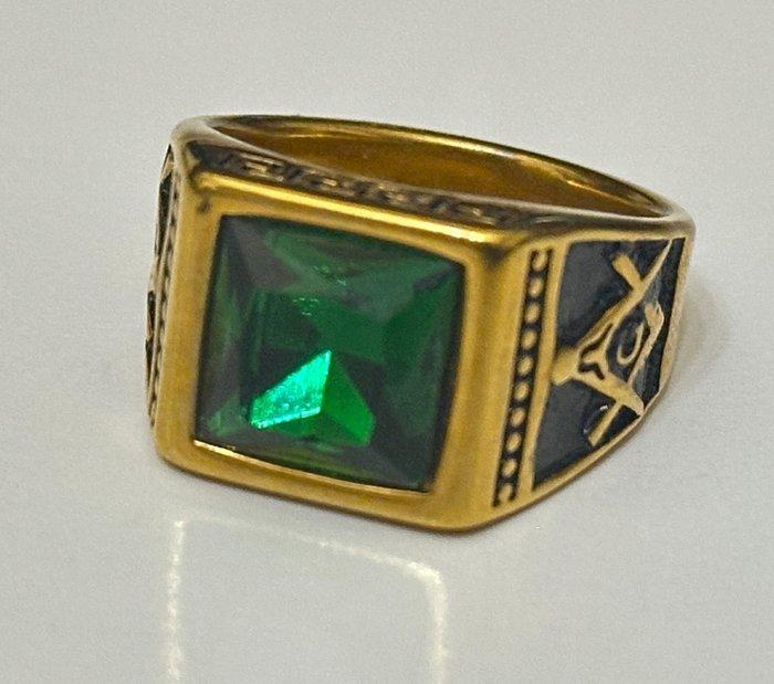 Masonisch ring met het symbool Compás y Escuadra en, Antiek en Kunst, Antiek | Boeken en Manuscripten