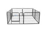 Lendo Online Hondenkennel 8 panelen 80x60cm staal antraciet, Dieren en Toebehoren, Verzenden, Nieuw