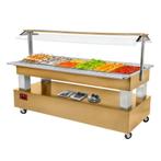 Buffet - Salad bar réfrigéré, 6x GN 1/1-150 (Bois Chêne, Verzenden