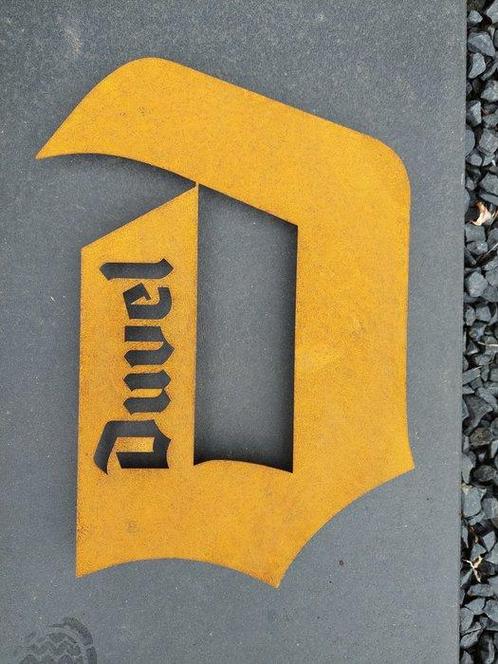 Duvel - Panneau - Acier, acier corten, Antiek en Kunst, Antiek | Wandborden en Tegels
