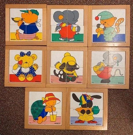 Educo 8 puzzeltjes in een opbergkastje (zie omschrijving), Livres, Livres scolaires, Envoi
