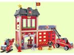 Hape Houten Brandweerkazerne - Brandweerman Sam - Met alarm, Verzenden, Zo goed als nieuw