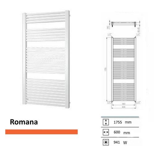 Handoekradiator Romana 1755 x 600 mm Aluminium, Bricolage & Construction, Sanitaire, Enlèvement ou Envoi