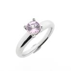 Witgouden Phlox ring gezet met roze saffier en diamant;..., Gebruikt, Overige kleuren, 19 tot 20, Ophalen of Verzenden