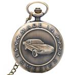 Fako® - Zakhorloge - XXL - Auto - Ø 47mm - Bronskleurig, Handtassen en Accessoires, Horloges | Heren, Verzenden, Nieuw
