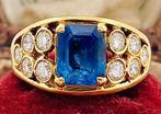Ring - 18 karaat Geel goud Saffier - Diamant, Nieuw