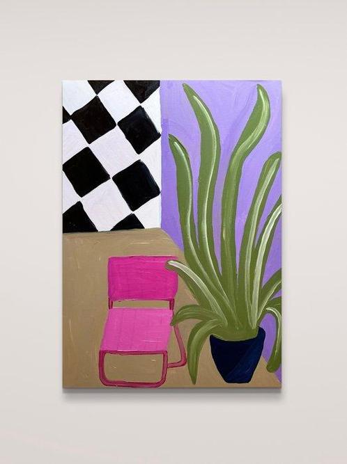 Aurora Camaiani - The checkered house - XXL, Antiek en Kunst, Kunst | Schilderijen | Modern