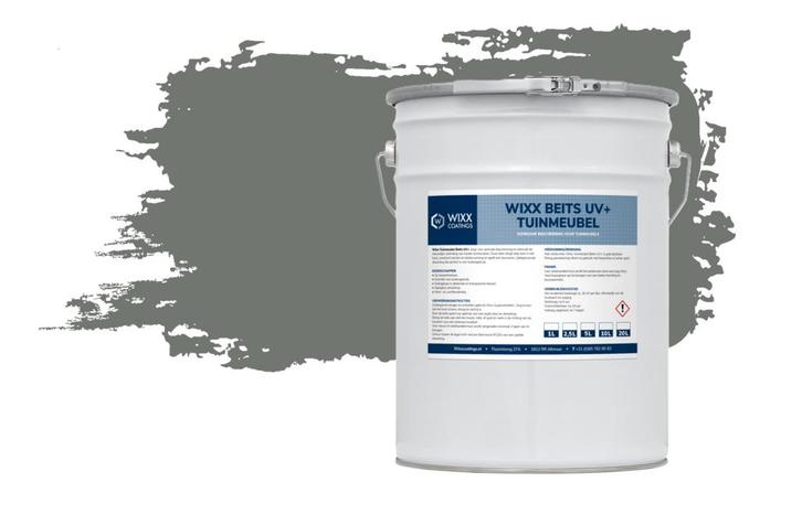 Wixx Tuinmeubelbeits UV+ Grijs 10L, Doe-het-zelf en Bouw, Verf, Beits en Lak, Grijs, Nieuw, Verzenden