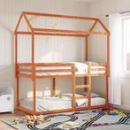 vidaXL Stapelbed met bedhuis massief grenenhout wasbruin, Verzenden, Nieuw