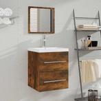 vidaXL Badkamerkast met spiegel 41x38,5x48 cm gerookt, Huis en Inrichting, Verzenden, Nieuw