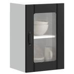 vidaXL Keukenwandkast met glazen deur Lucca zwart, Verzenden, Nieuw